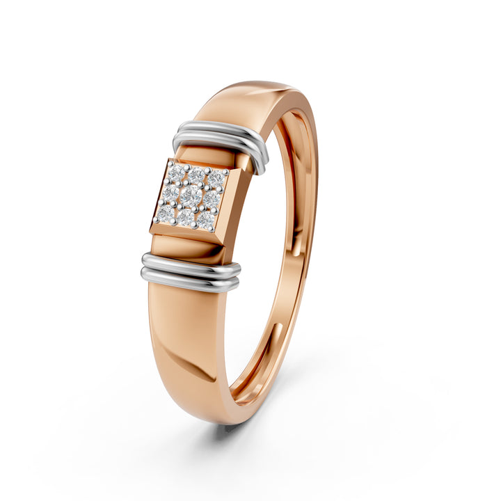 Dual-Tone Gold Brilliant Cluster Diamond Ring