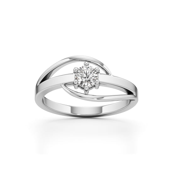 Delavia Freeform Round Cut Delicate Ring