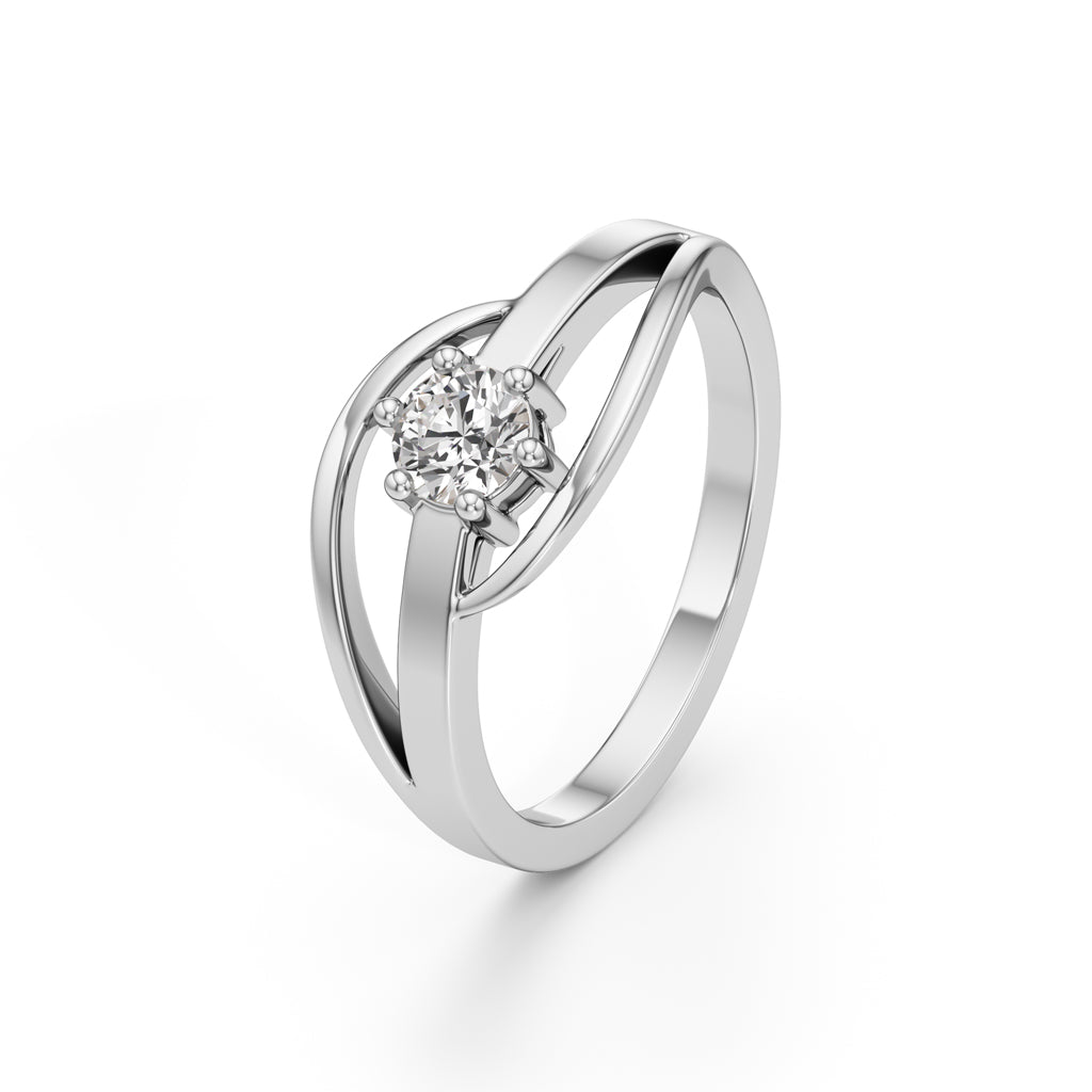 Delavia Freeform Round Cut Delicate Ring