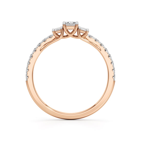 Sidorra 0.5Ct Surface Emerald Cut Side Stone Ring