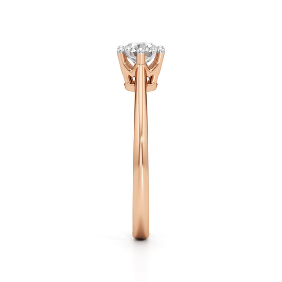 Crystellea 0.50Ct Six Prong Round Cut Solitaire Ring