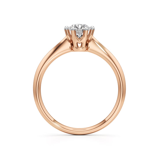 Crystellea 0.50Ct Six Prong Round Cut Solitaire Ring