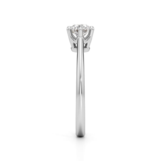 Crystellea 0.50Ct Six Prong Round Cut Solitaire Ring