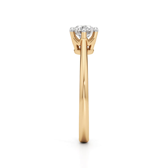 Crystellea 0.50Ct Six Prong Round Cut Solitaire Ring