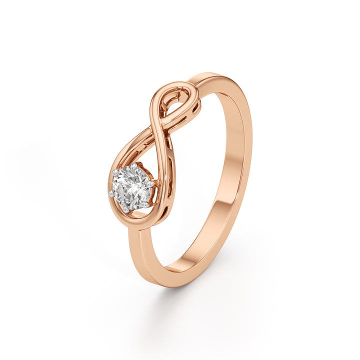 Delorielle Criss-Cross Round Cut Delicate Ring