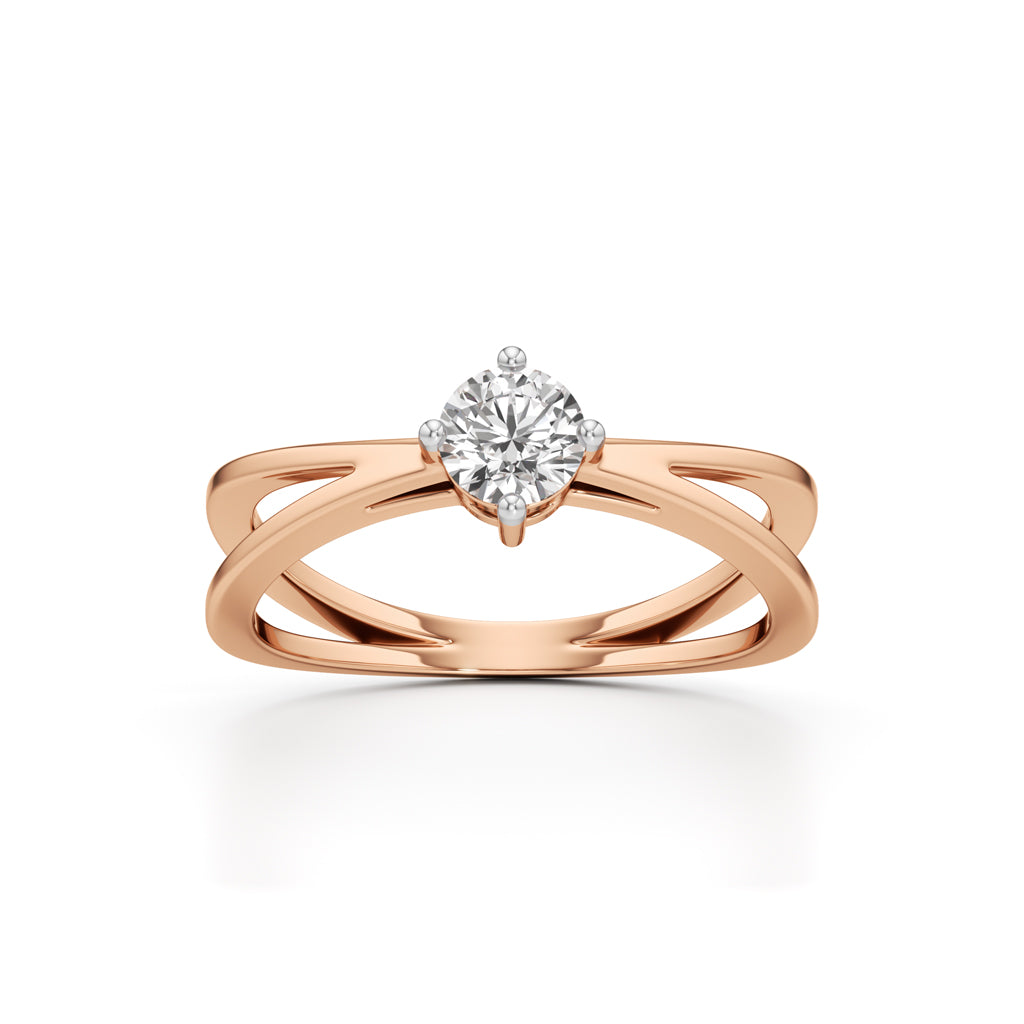 Delicine Twist Round Cut Delicate Ring