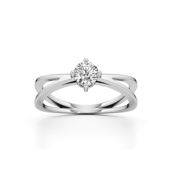Delicine Twist Round Cut Delicate Ring