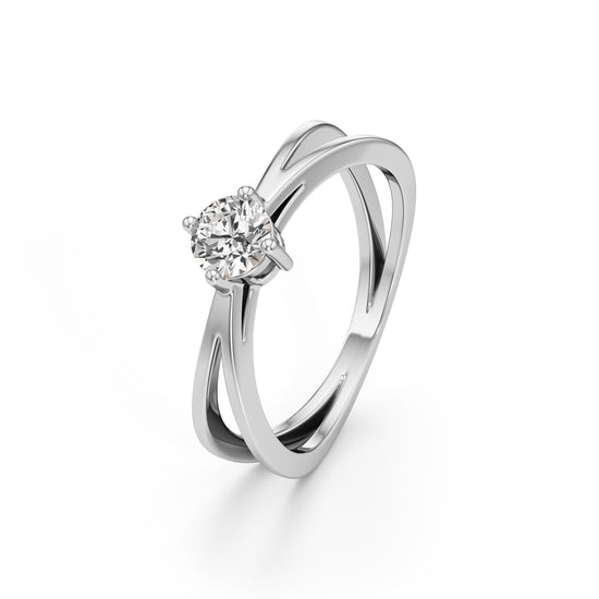 Delicine Twist Round Cut Delicate Ring