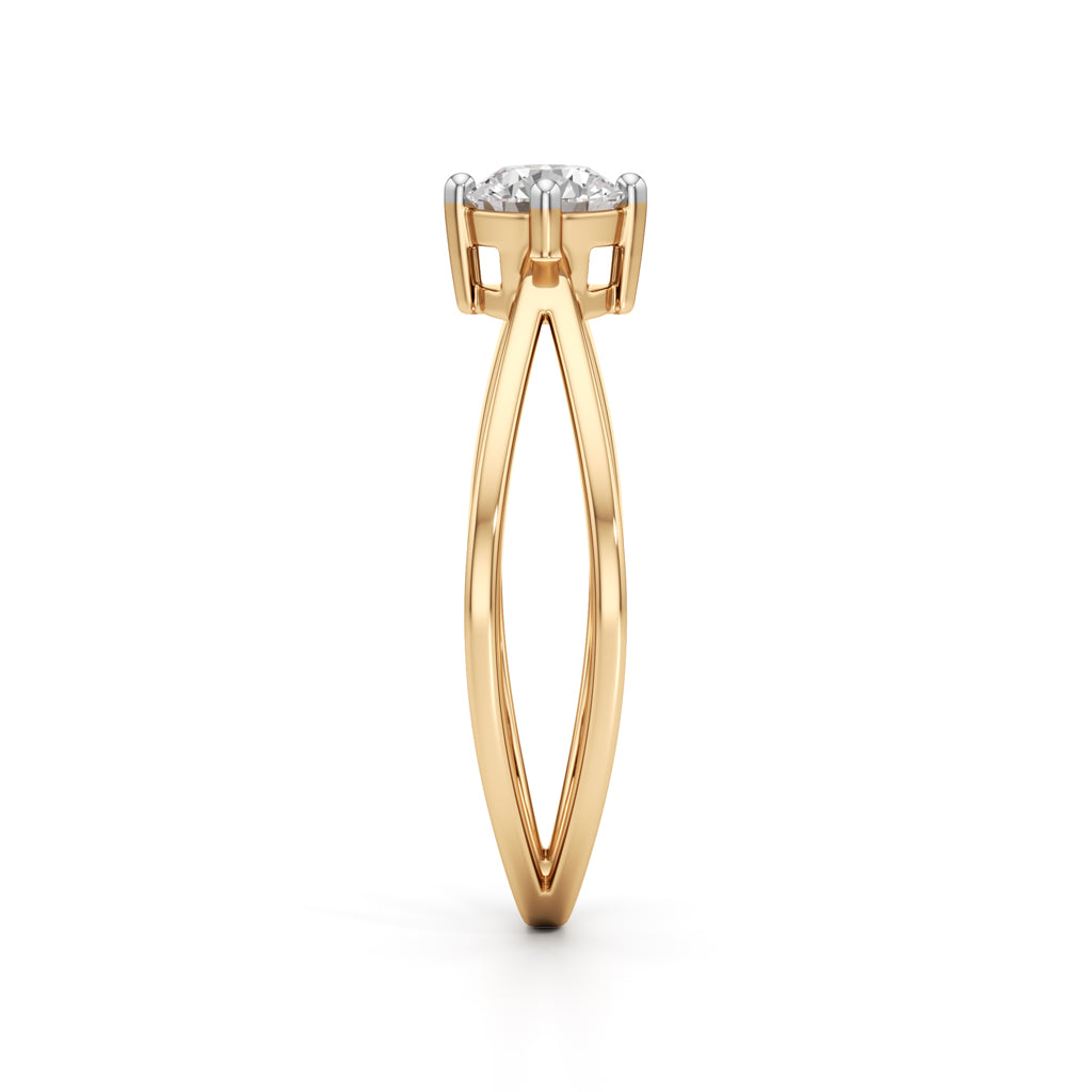 Delicine Twist Round Cut Delicate Ring