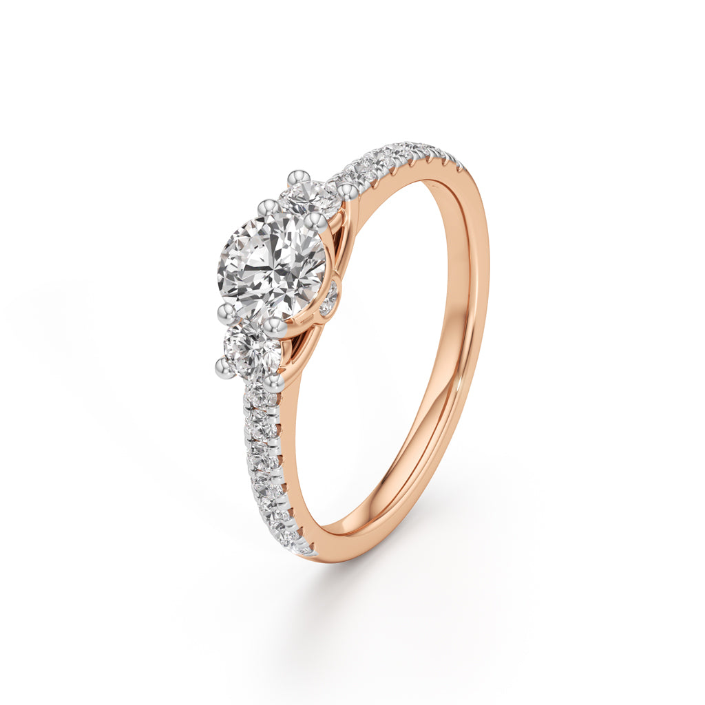 Commitra 1ct round cut engagement ring