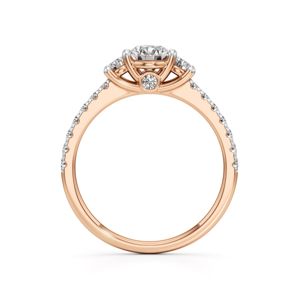 Commitra 1ct round cut engagement ring