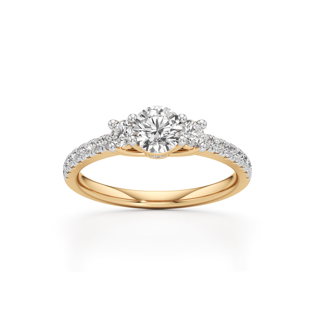 Commitra 1ct round cut engagement ring