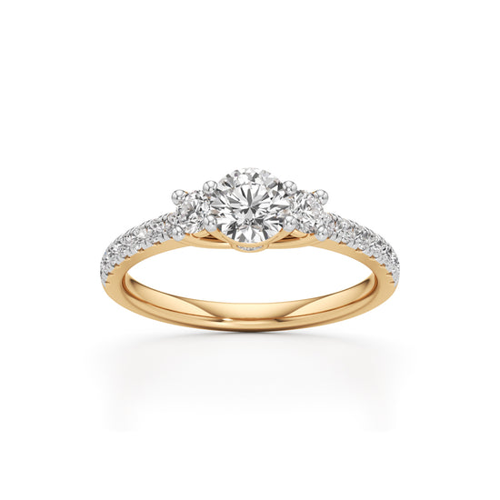 Commitra 1ct round cut engagement ring