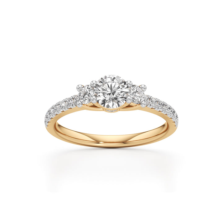 Commitra 1ct round cut engagement ring