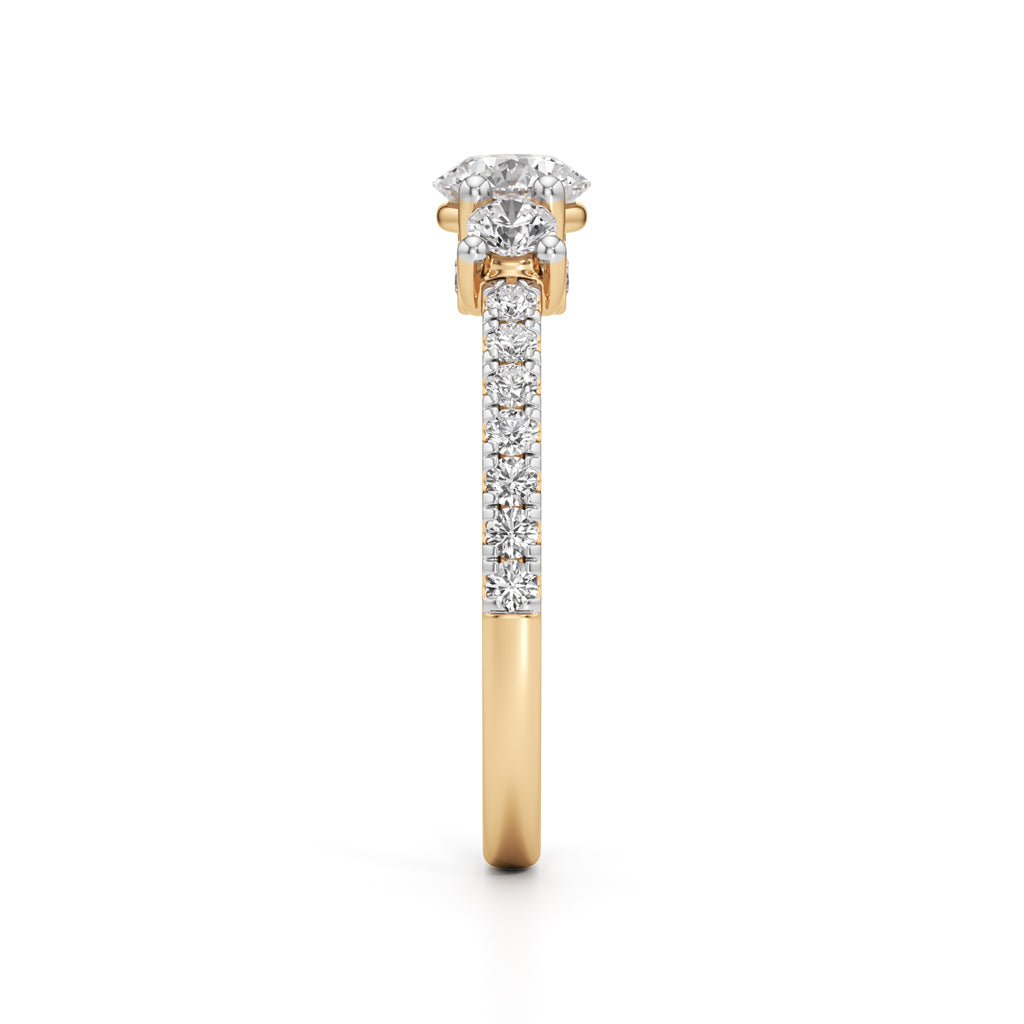 Commitra 1ct round cut engagement ring