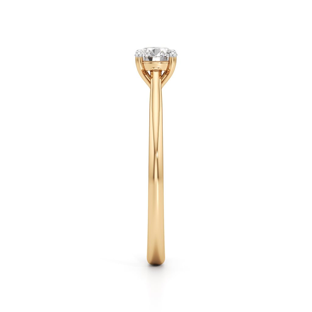 Solienara four prong round cut solitaire ring