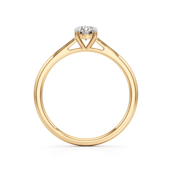 Solienara four prong round cut solitaire ring