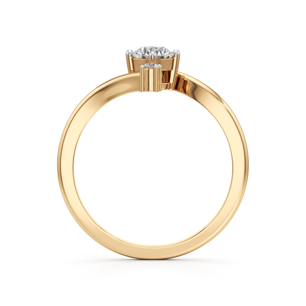 Deliraine 0.25Ct Bypass Round Cut Delicate Ring