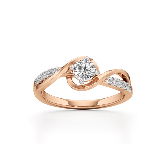 Divara Braided Round Cut Classic Ring