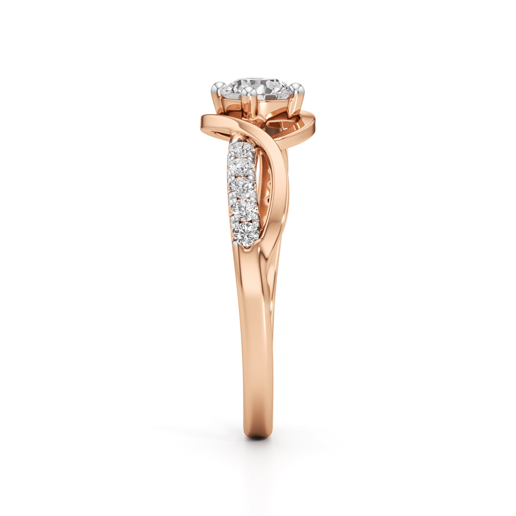 Divara Braided Round Cut Classic Ring