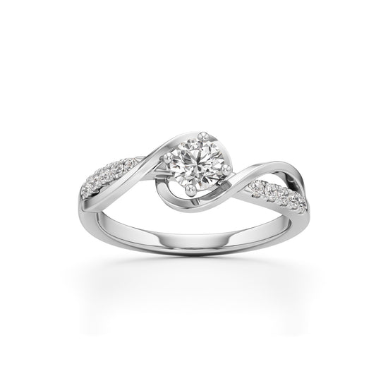 Divara Braided Round Cut Classic Ring