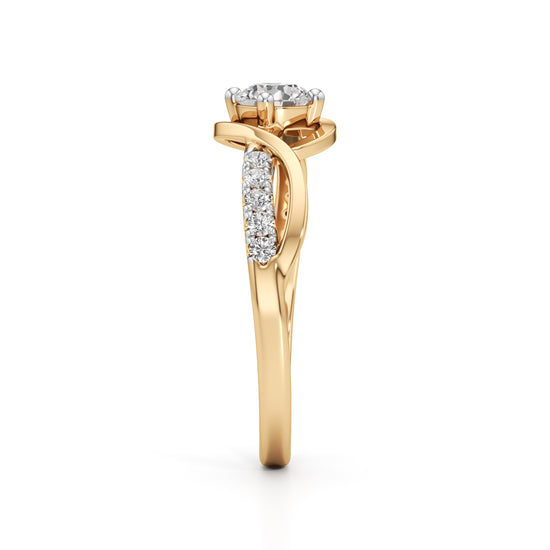 Divara Braided Round Cut Classic Ring