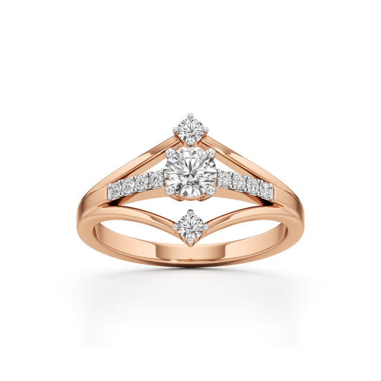 Auryana Split Shank Round Cut Classic Ring