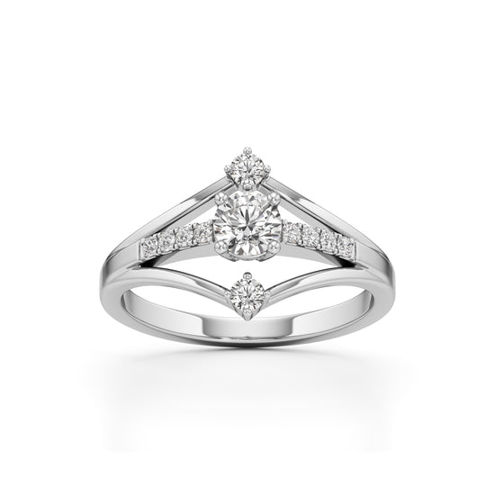 Auryana Split Shank Round Cut Classic Ring