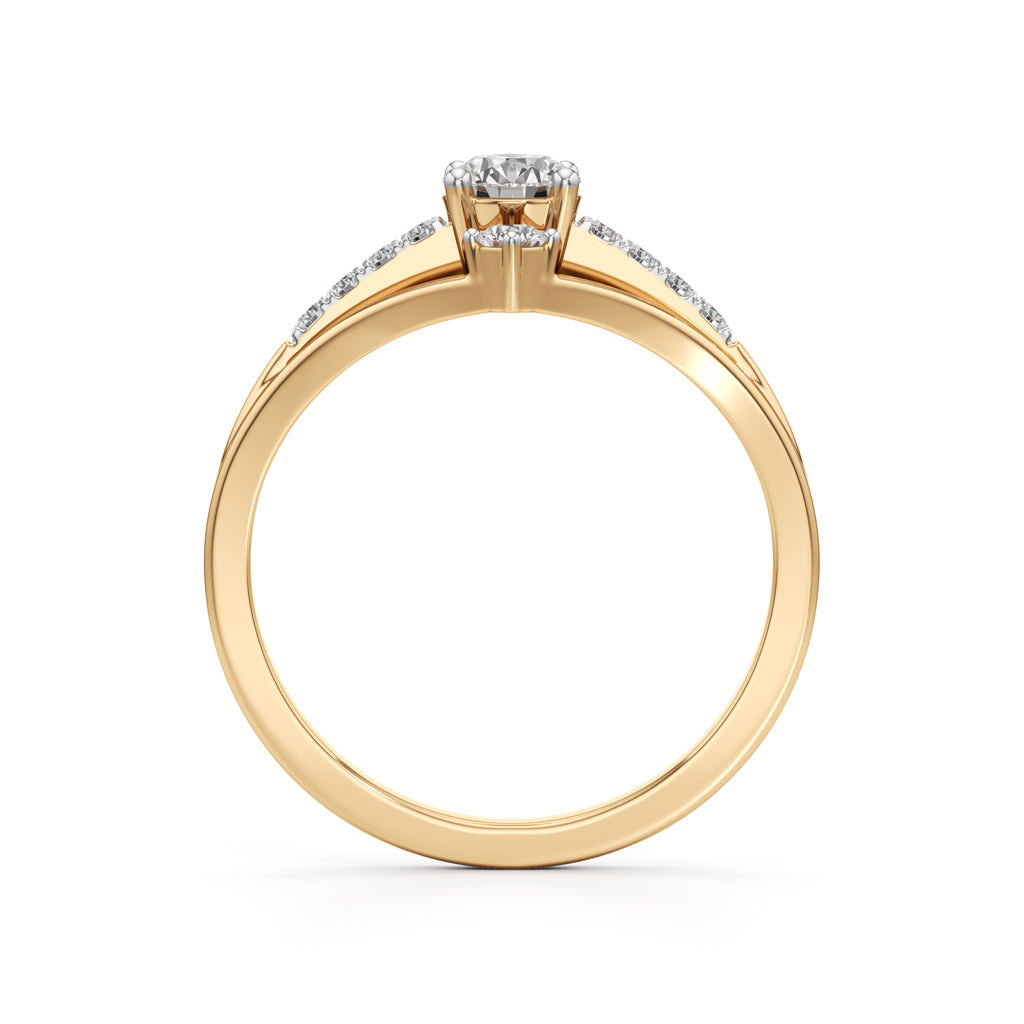 Auryana Split Shank Round Cut Classic Ring