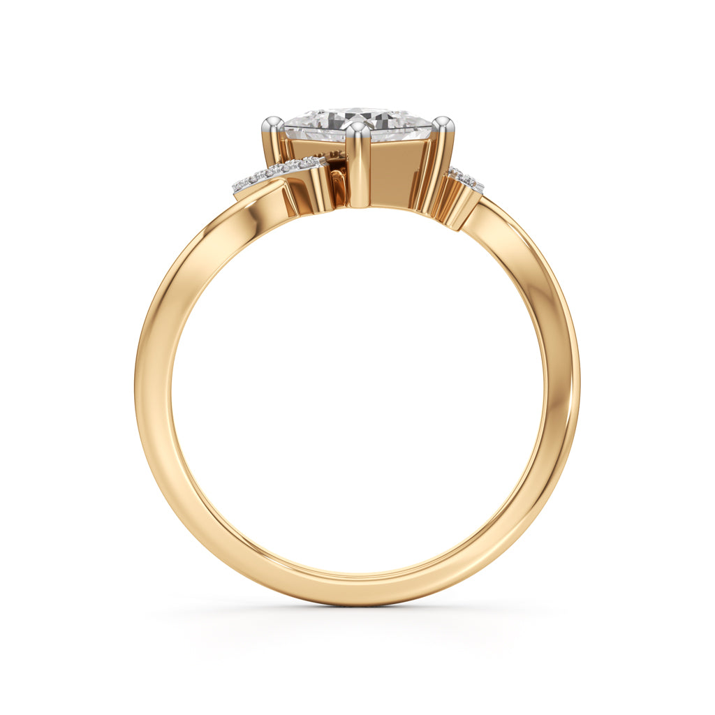 Aureliax 0.75Ct Curve Shank Princess Cut Classic Ring