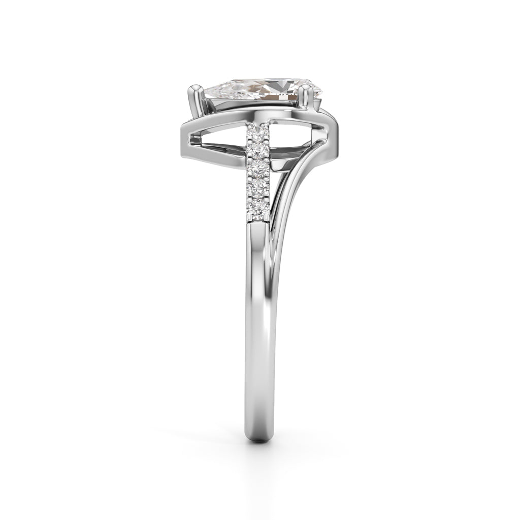 Pristalle 0.75Ct Four Prong Marquise Cut Classic Ring