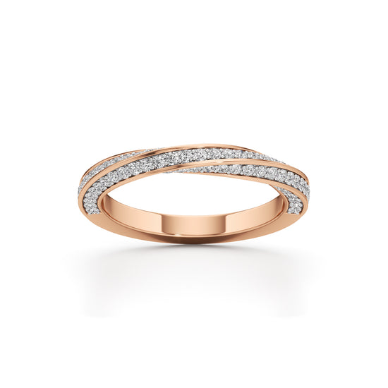 Auraia Criss-Cross Round Cut Eternity Diamond Ring