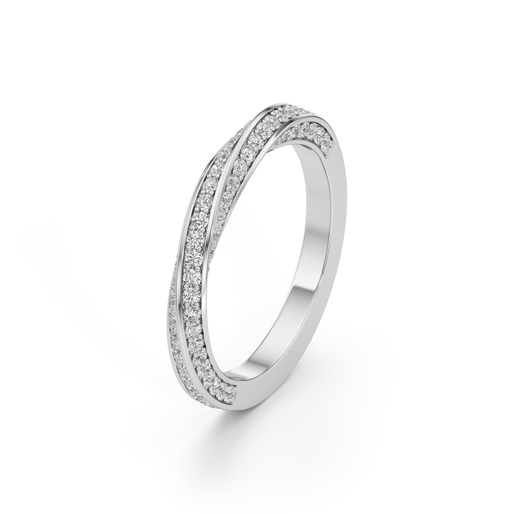 Auraia Criss-Cross Round Cut Eternity Diamond Ring