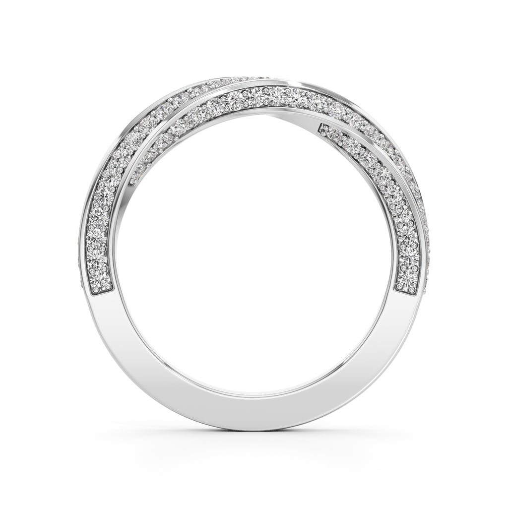 Auraia Criss-Cross Round Cut Eternity Diamond Ring