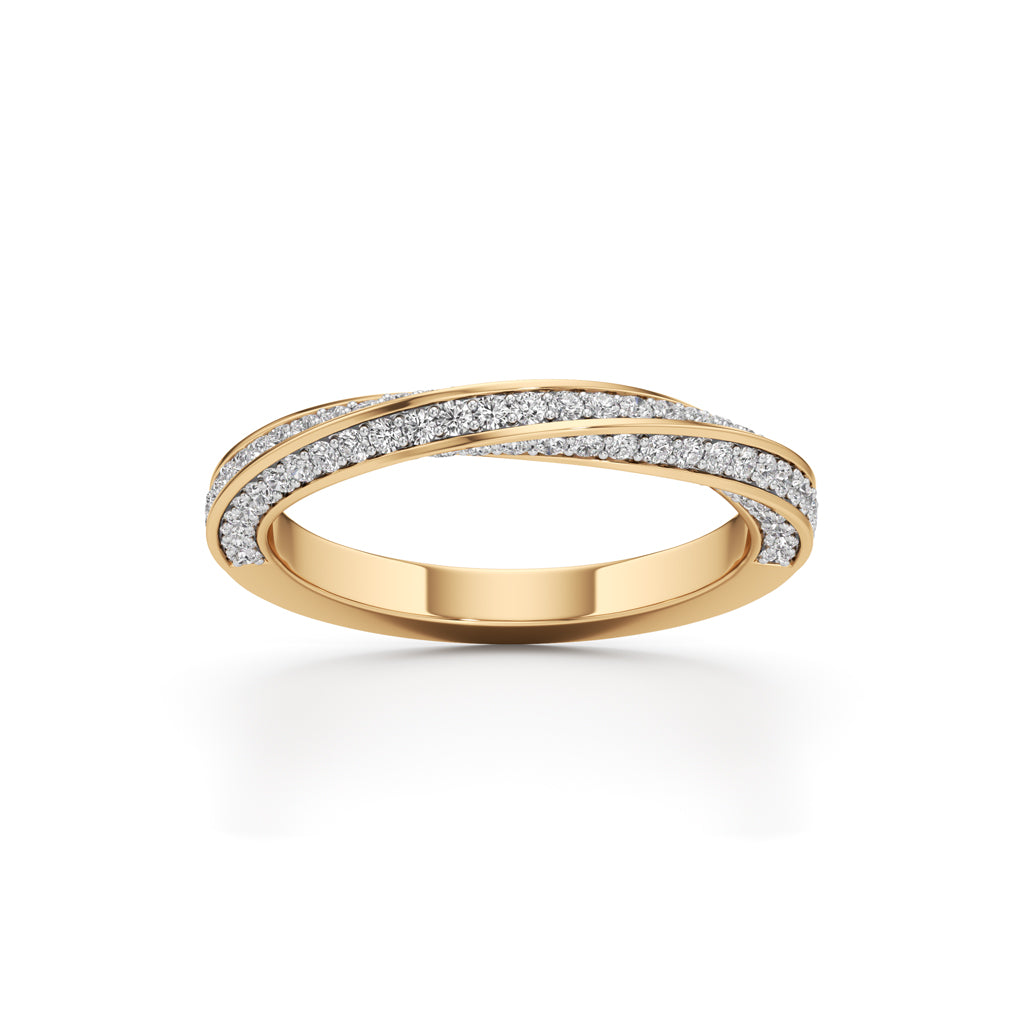 Auraia Criss-Cross Round Cut Eternity Diamond Ring