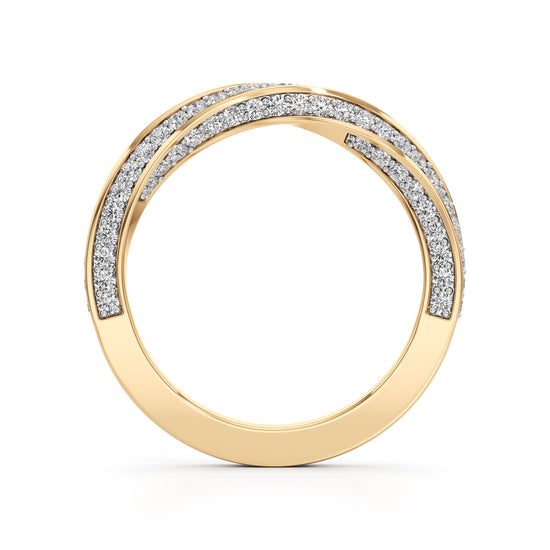 Auraia Criss-Cross Round Cut Eternity Diamond Ring