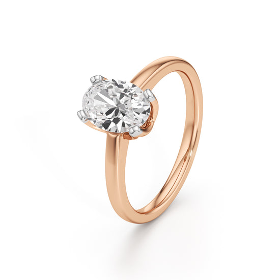 Solinaia 1.5Ct Four Tab Prong Oval Cut Ring