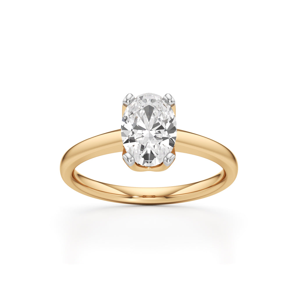 Solinaia 1.5Ct Four Tab Prong Oval Cut Ring