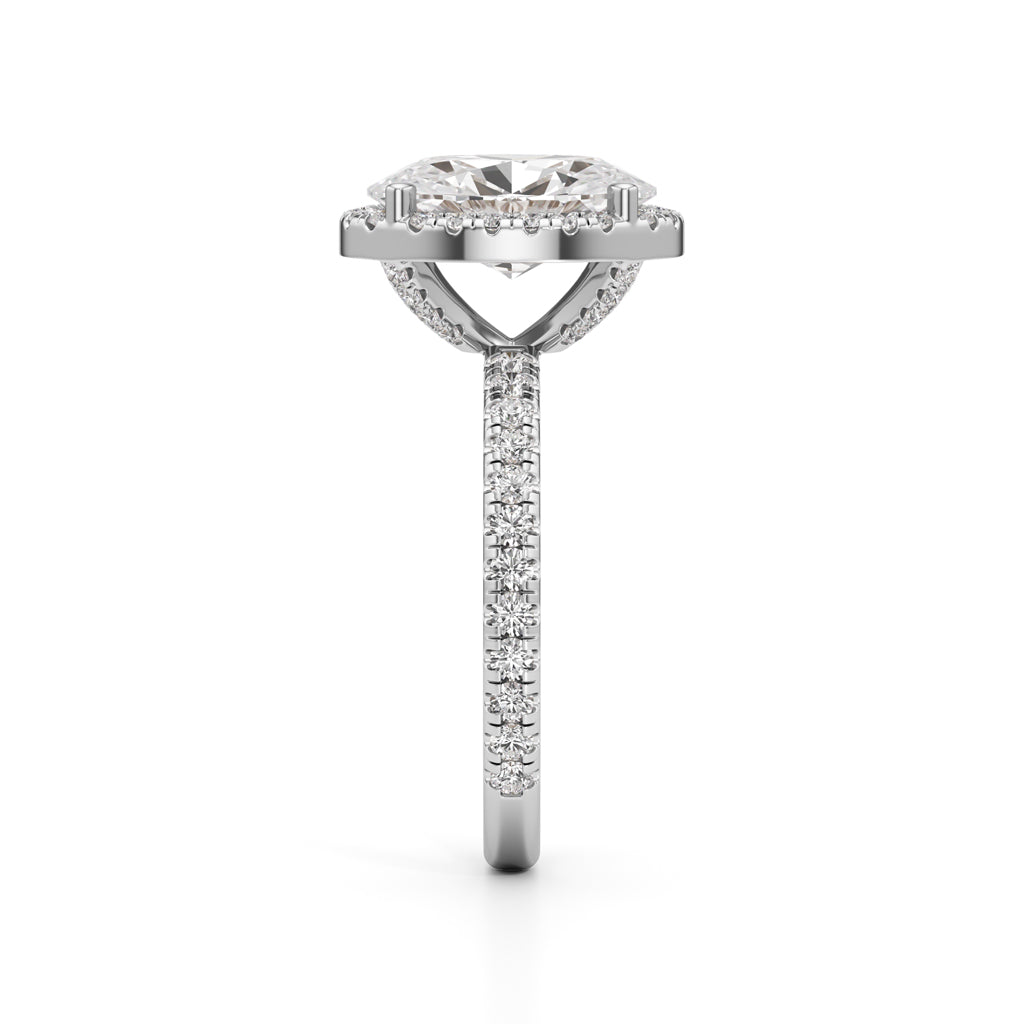 Halistia 3.50Ct Petite Claw Oval Cut Halo Ring