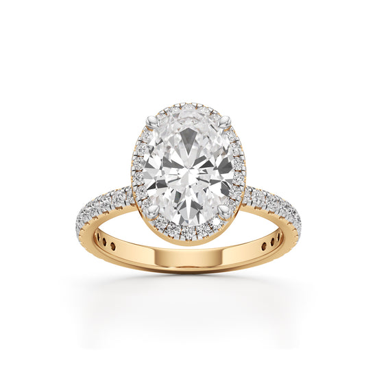 Halistia 3.50Ct Petite Claw Oval Cut Halo Ring