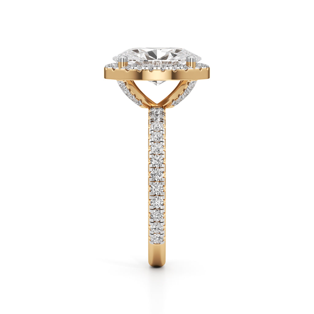 Halistia 3.50Ct Petite Claw Oval Cut Halo Ring