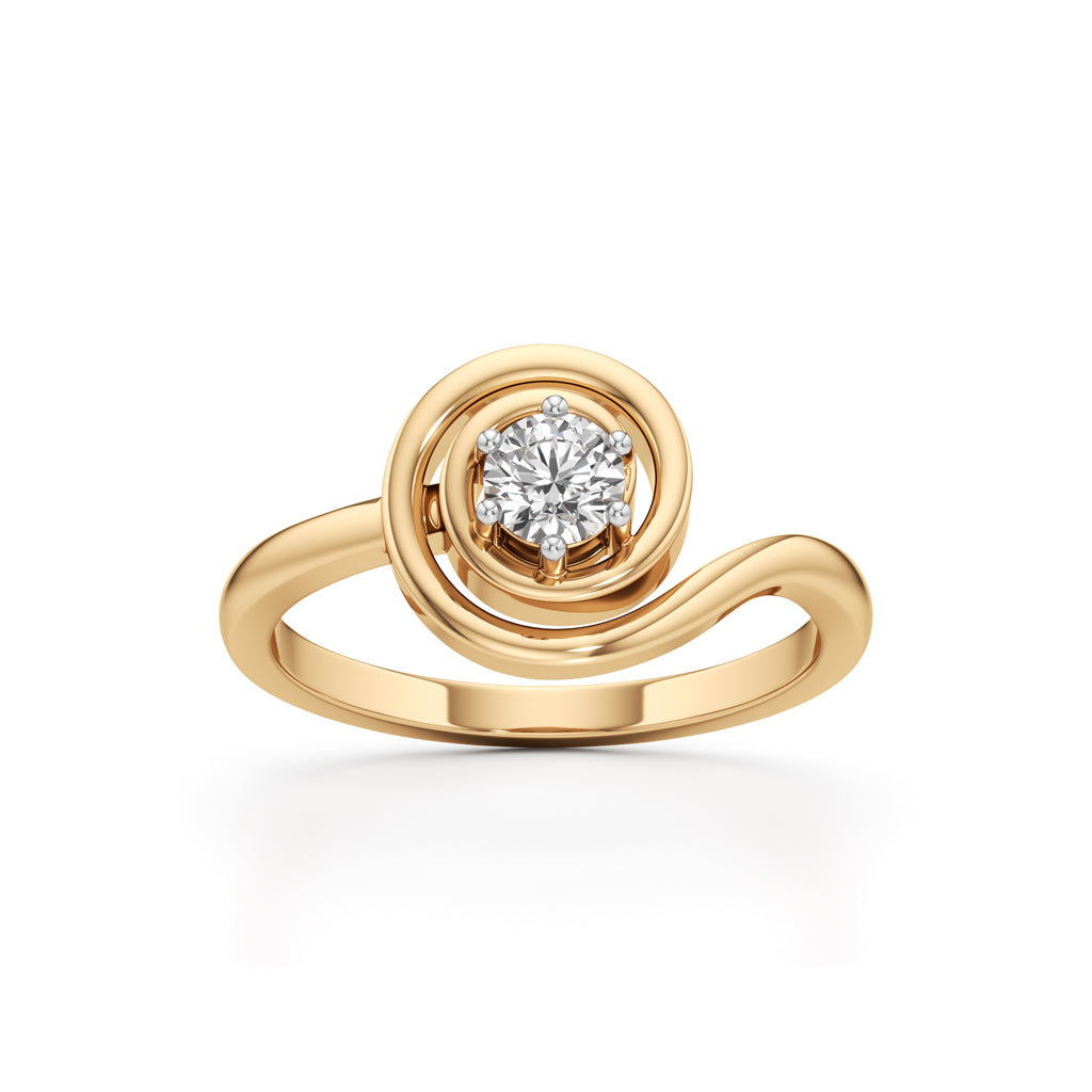 Delicor Double Twist Round Cut Delicate Ring