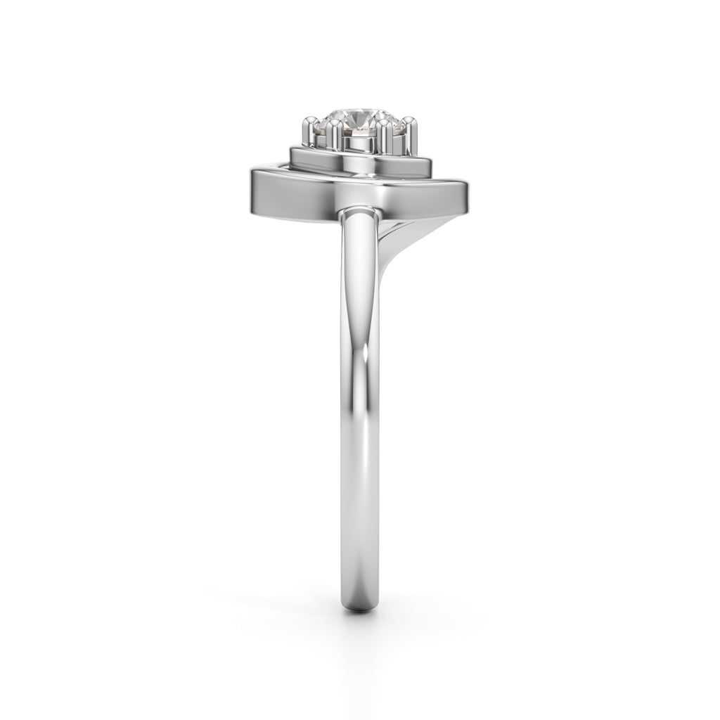Delicor Double Twist Round Cut Delicate Ring