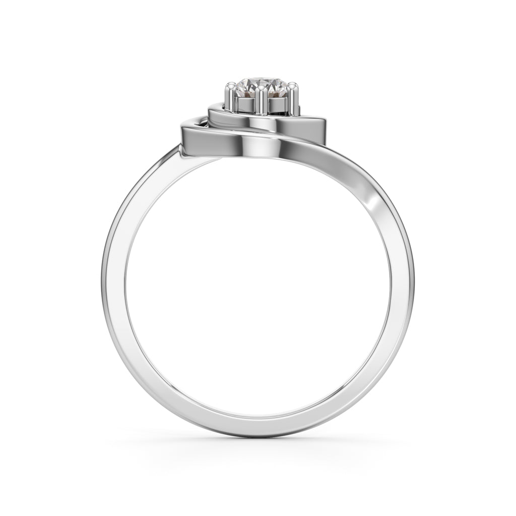 Delicor Double Twist Round Cut Delicate Ring