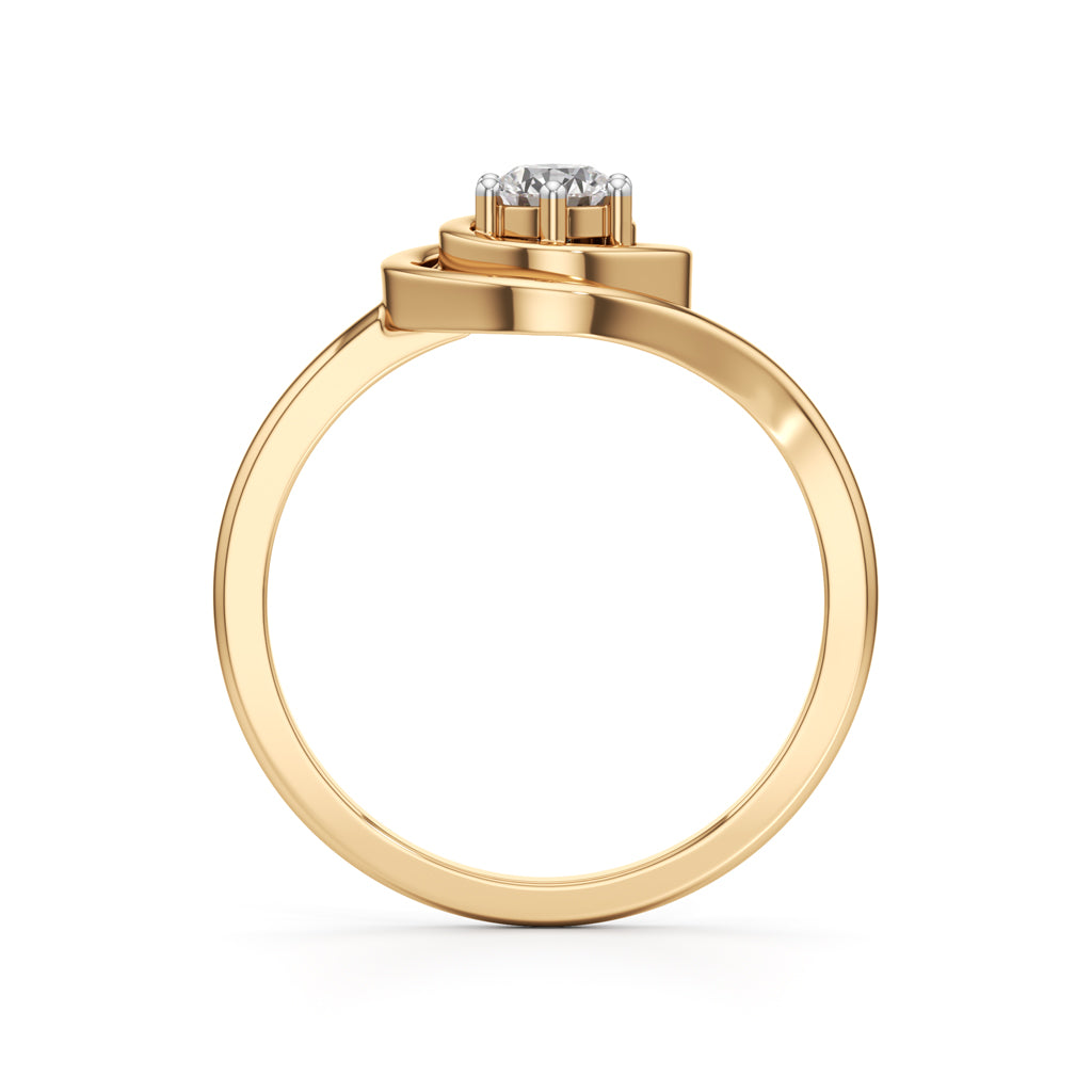 Delicor Double Twist Round Cut Delicate Ring