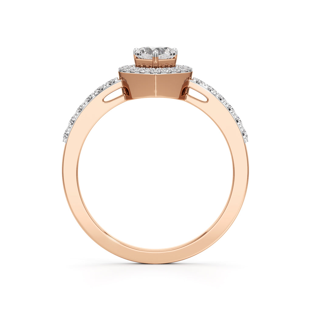 Halaxira Heart Cut Halo Ring