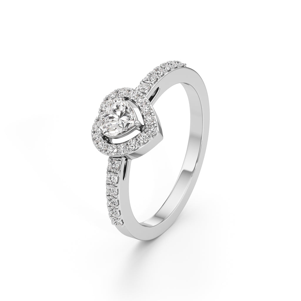 Halaxira Heart Cut Halo Ring