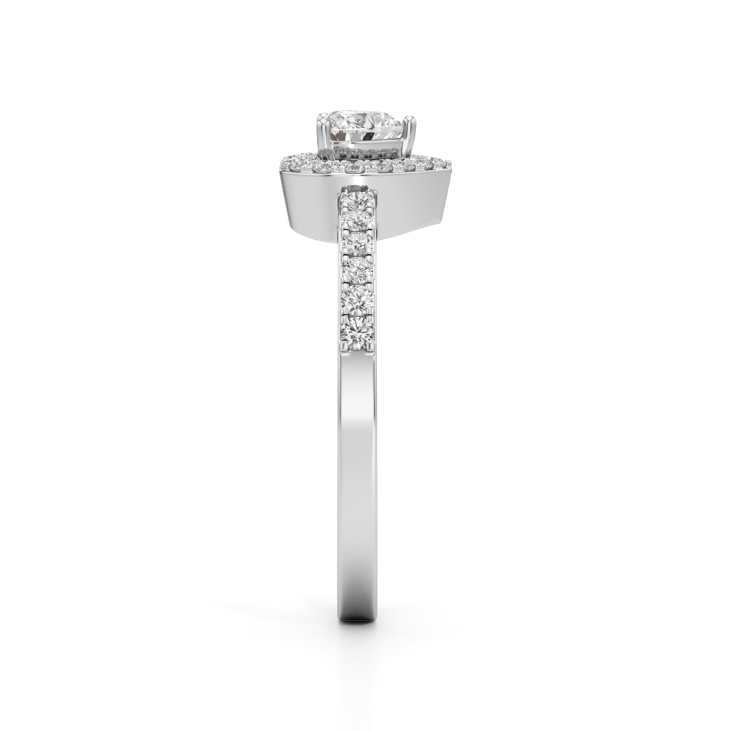 Halaxira Heart Cut Halo Ring