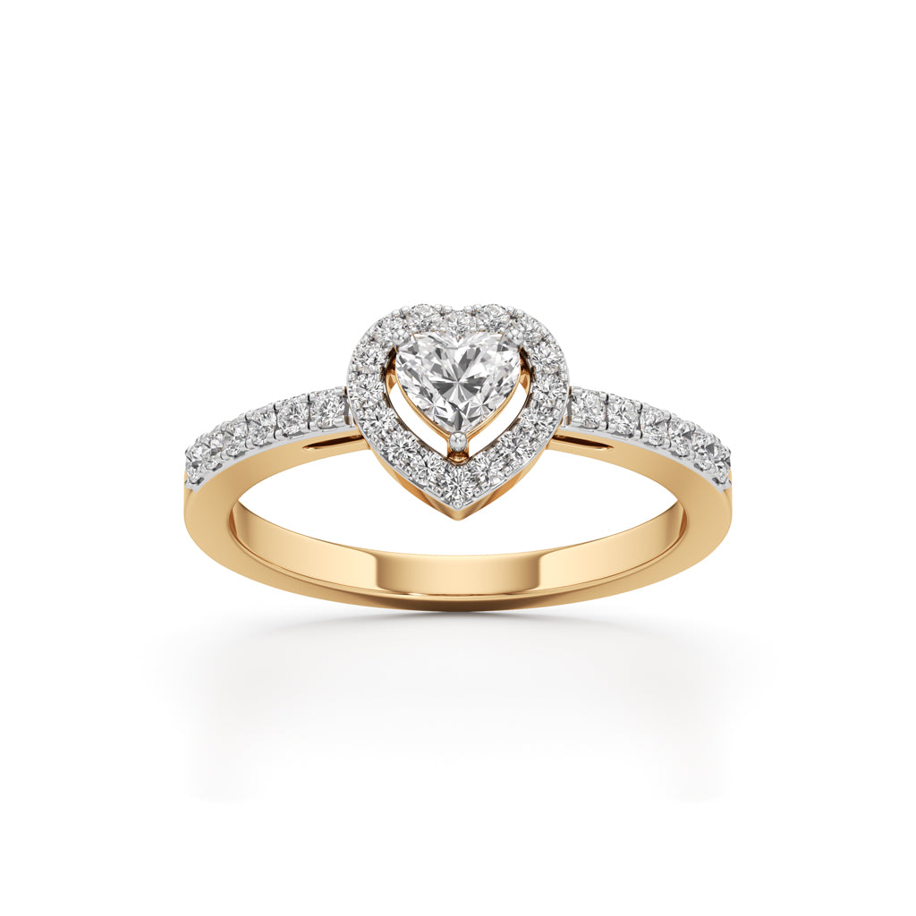 Halaxira Heart Cut Halo Ring