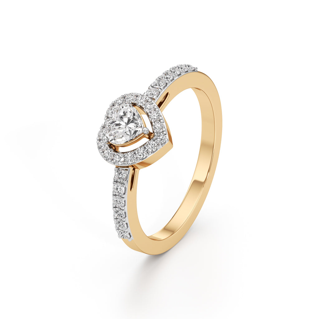 Halaxira Heart Cut Halo Ring
